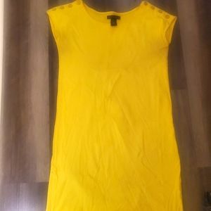 Yellow cotton button shoulder dress